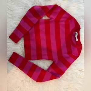 Zara size medium like-new red and pink striped sweater